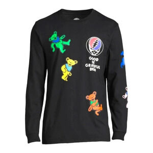 Grateful Dead Men's & Big Men's Dancing Bears Long Sleeve Graphic Tee M